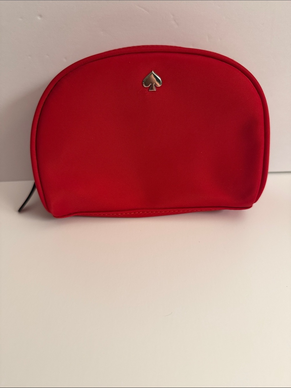 kate spade Red Dome Cosmetic Pouch with Gold Spade Accent